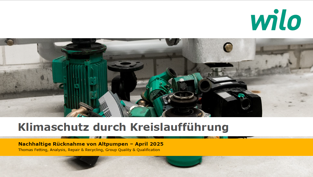 Nachhaltige Rücknahme von Altpumpen